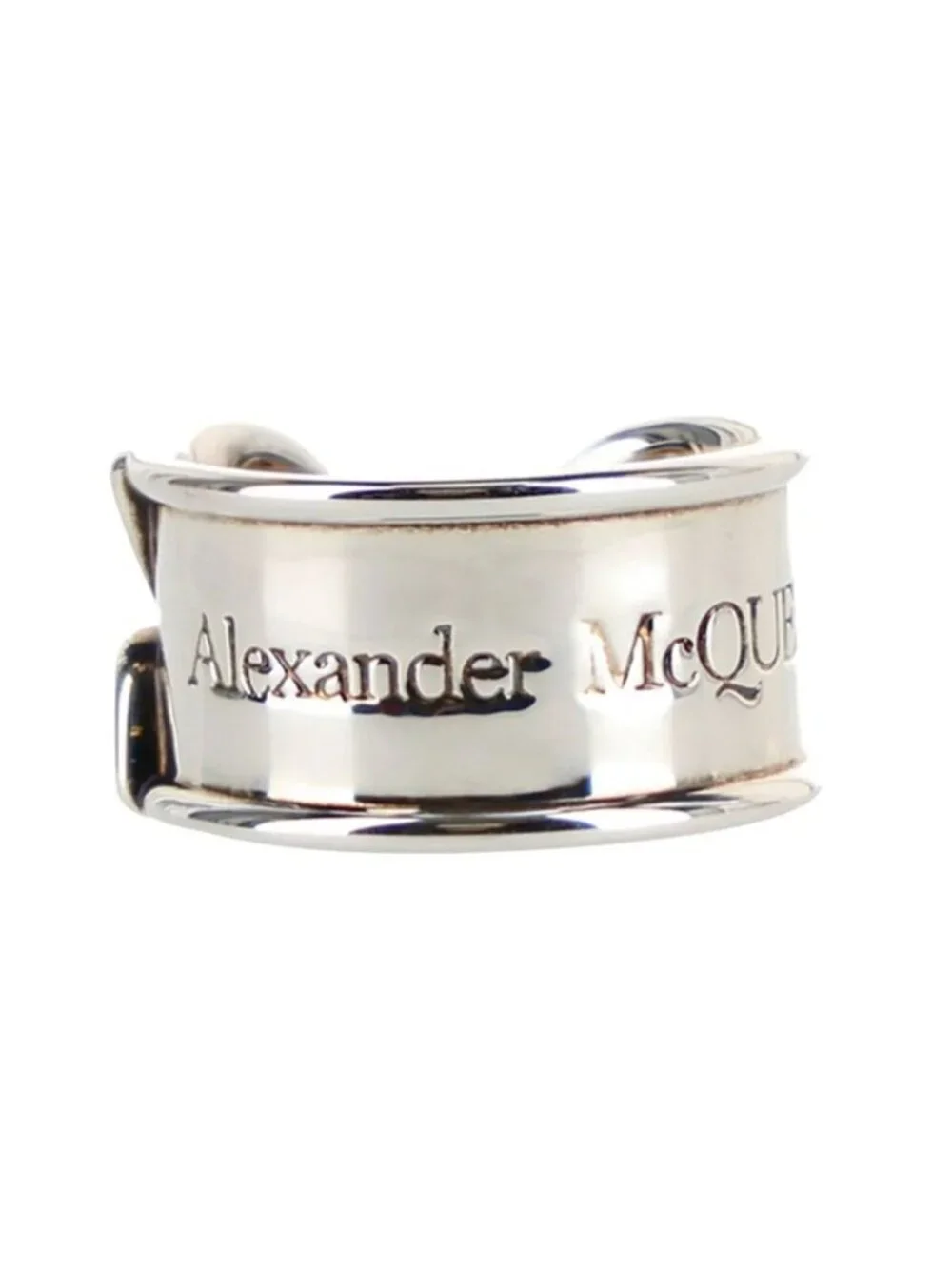 Mcqueen Silvertone Safety Pin Ring - Silver - Size 21/9.5, New